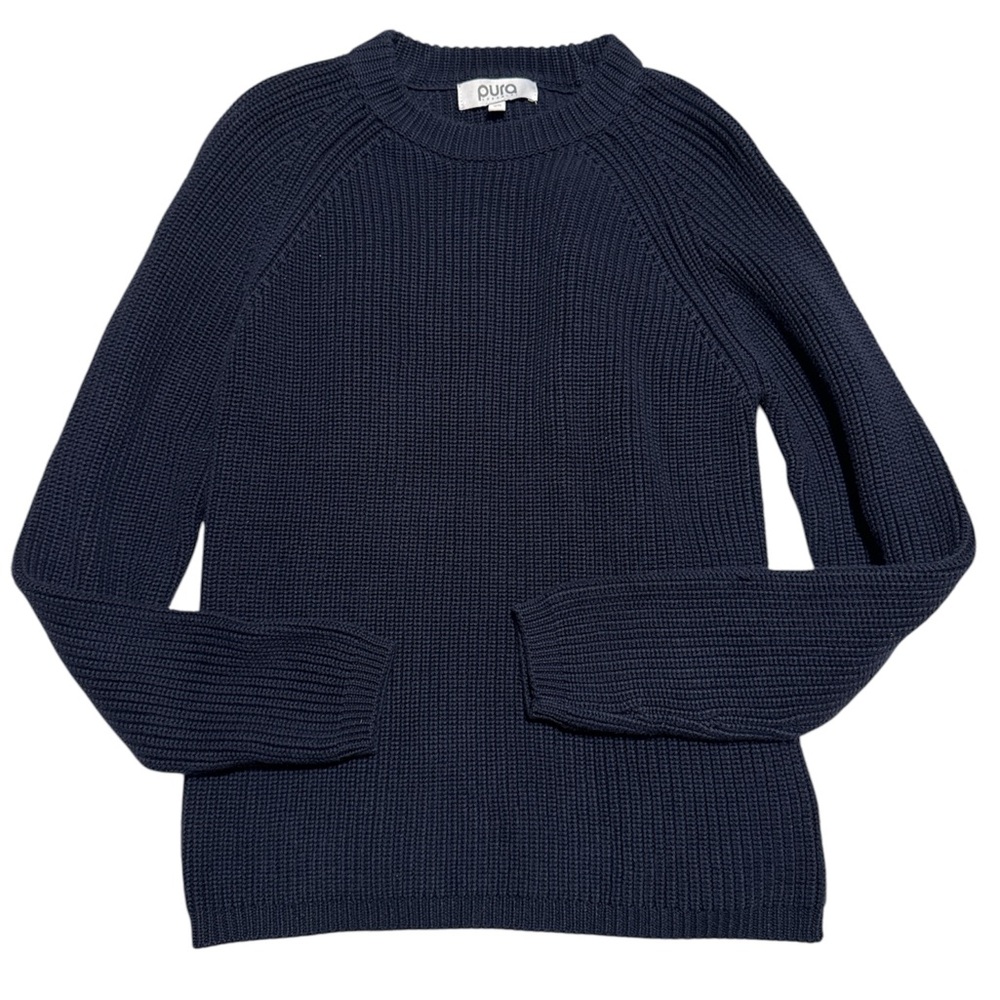 Pura-  Cashmere Cotton Fisherman Crewneck Sweater